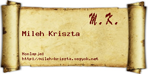 Mileh Kriszta névjegykártya
